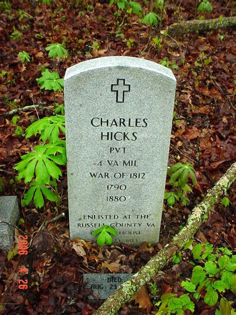 Charles Hicks War Of Lineage Grave Memorials Find A Grave