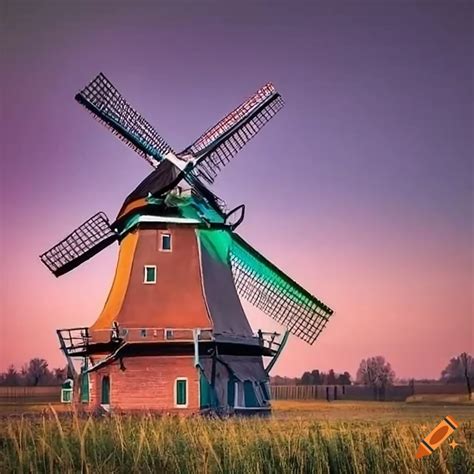 Dutch Windmill With Four Sails On Craiyon