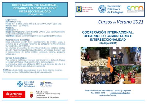 Curso De Verano Cooperaci N Internacional Desarrollo Comunitario