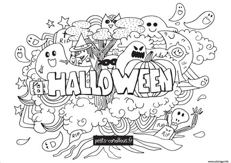 Coloriage Halloween Doodle Dessin Halloween à Imprimer