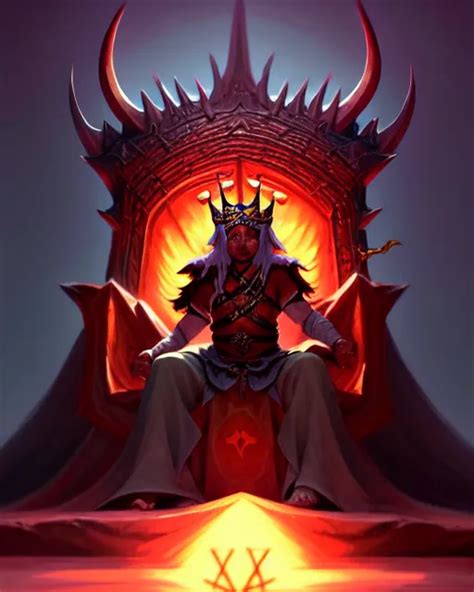 The Arrogant Tanar Ri Demon King Sits Upon His Throne Stable Diffusion