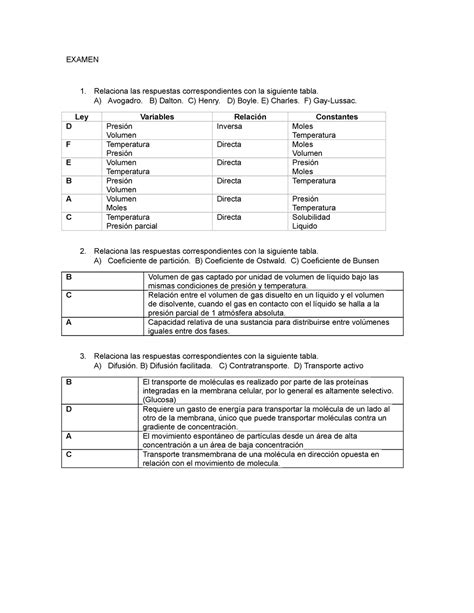 Examen Octubre Preguntas Y Respuestas Examen Relaciona Las