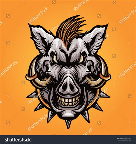 Boar Head Mascot Logo Design Stock Vector (Royalty Free) 1458625067