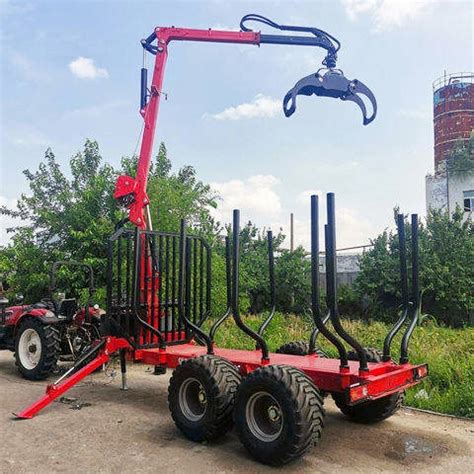 Atv Tow Behind Trailer Log Loader With Crane Timber Wood Trailer With