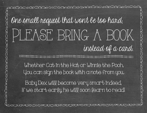 Please Bring A Book Baby Shower Invitation Addition