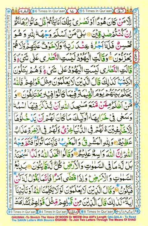 Chapter 1 Tajweedi Quran Surah Baqarah Clour Coded Quran