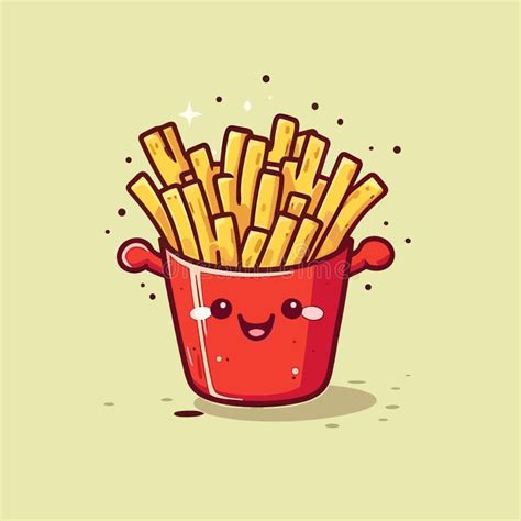 Chips Hand Drawn Illustration French Fries Vector Doodle Style