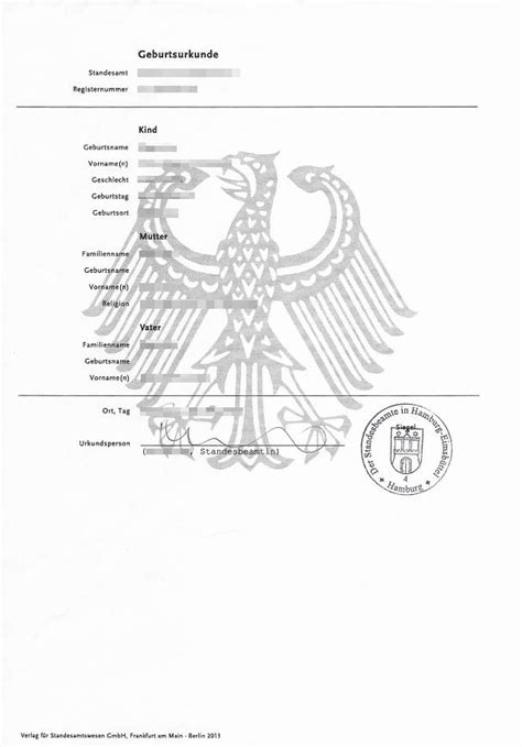 Beglaubigte Übersetzung 類 Geburtsurkunde übersetzen lassen Für