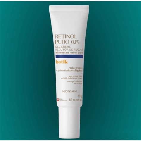 Gel Creme Redutor de Rugas Botik Retinol Puro 0 1 O Boticário 10ml