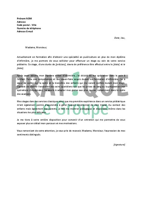 Exemple De Lettre De Motivation Pour Stage Pr Professionnel Infirmier