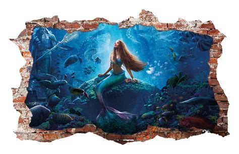 Naklejki na ścianę LITTLE MERMAID DUŻA XXL MAŁA SYRENKA Bajka 70x46 cm