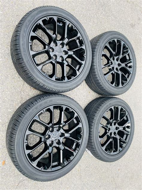 2024 Black Chevy Silverado 22 Wheels Rims Tires Gmc Sierra Yukon Denali