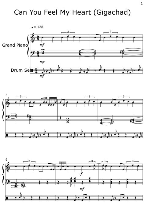 Giga Chad Theme Song Can You Feel My Heart Easy Piano Sheet Music Hot Sex Picture