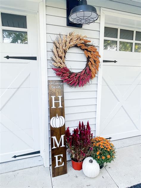 Hello Pumpkin Porch Decor Porch Leaner Hello Fall Autumn Etsy