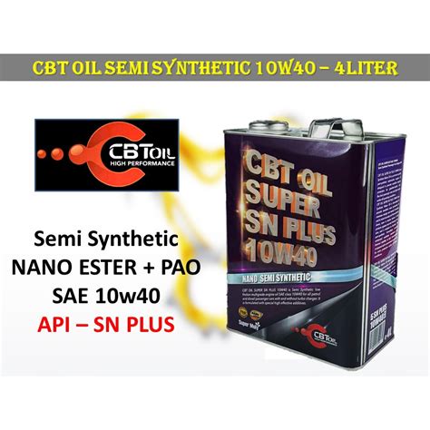 Cbt Oil W L Api Sn Plus Nano Ester Pao High Performance Semi