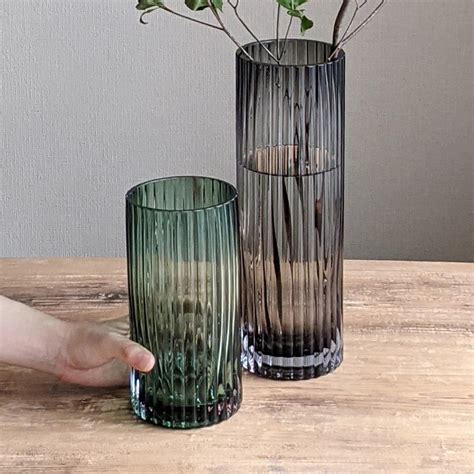 TOSSDICE Inc Information VERTICAL STRIPES GLASS VASE