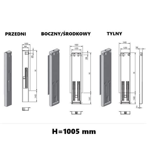 Słupek wywrotki S36 do burty 1000mm środkowy