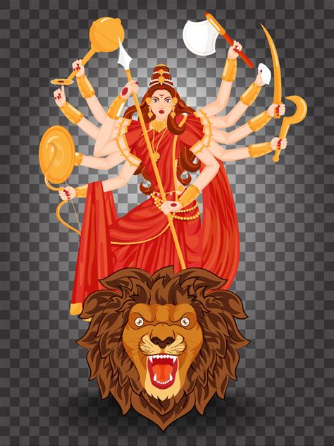 Navratri Or Durga Puja Festival Of Hindu Mythology Goddess Durga