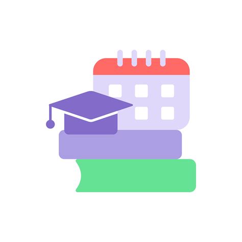 School program schedule vector flat color icon. Education and studying ...