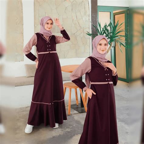 6 Gamis Merah Maroon Ethica Buat Kamu Tampil Penuh Pesona