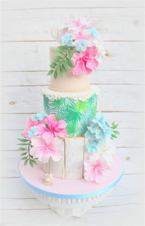 A Tropical Beach Theme Cake Decorated Cake By Lynette CakesDecor