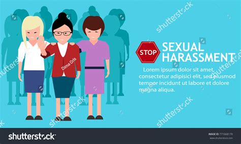 Sexual Harassment Poster Women World Social Stock Vector Royalty Free