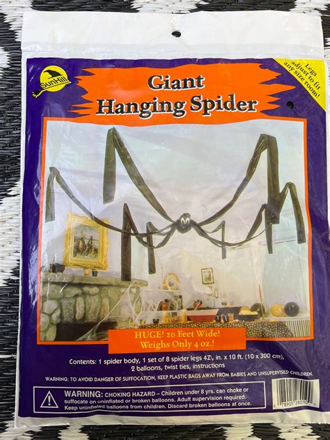 Vintage Halloween Giant Hanging Spider Decoration 90s Indoor / - Etsy