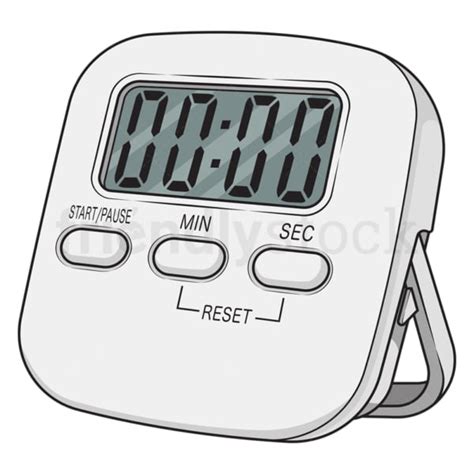 Cartoon Digital Kitchen Timer Baking Tool Clipart Vector Friendlystock