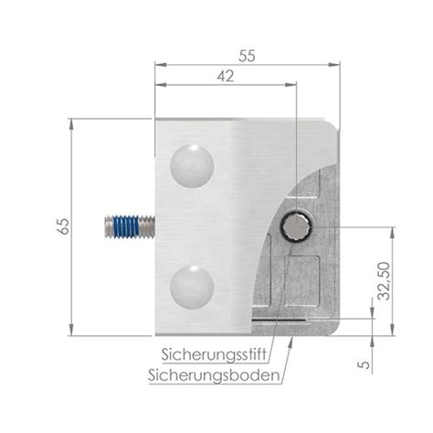 Glasklemme Modell 35 mit AbZ Anschluss für ø 48 3mm Rohr