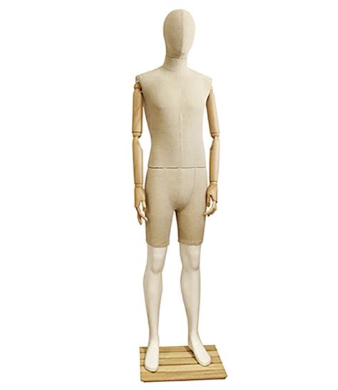 MANIQUÍ DE HOMBRE SIN ROSTRO CON POSE RECTA BRAZOS ARTICULADOS Y BASE