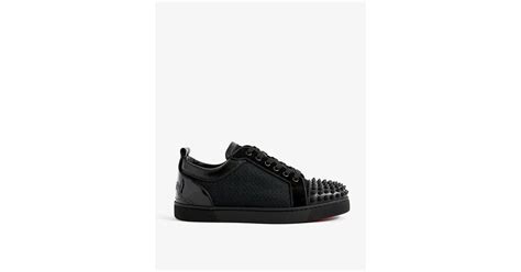 Christian Louboutin Fun Louis Junior Spike Embellished Leather And Mesh