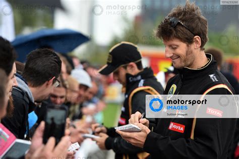 Romain Grosjean FRA Lotus F1 And Nicholas Prost FRA Lotus Test And