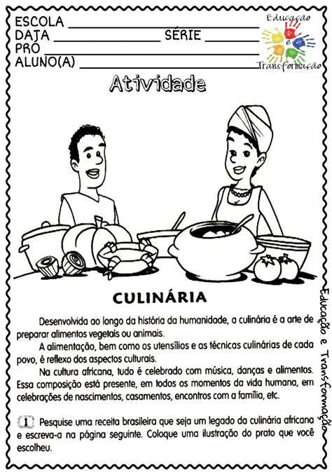 Receita Africana Atividade Para Trabalhar O G Nero Textual Receita