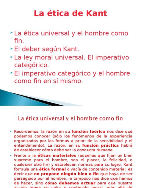 La Ética De Kant Pdf Immanuel Kant Moralidad