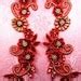 0183 Appliques Red And Gold Mirror Pair Sequin Beaded 10 Etsy