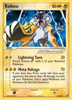 Pok Mon Card Raikou Star From Ex Unseen Forces Pokemon Cards