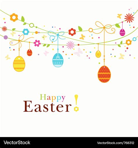 Colorful Happy Easter Border Royalty Free Vector Image