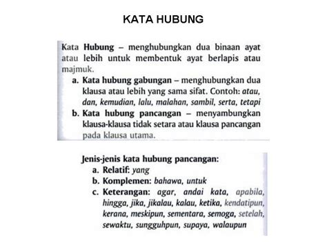 Contoh Kata Hubung Pancangan Relatif Tahun 5