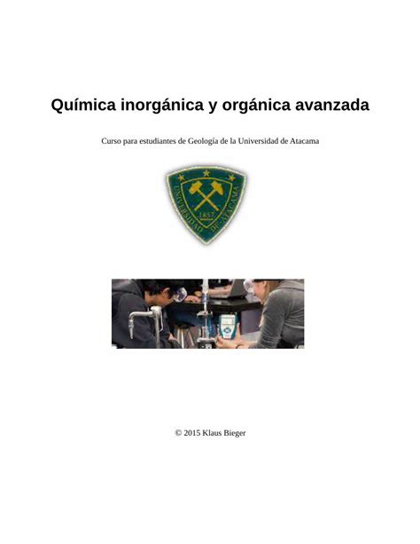 Pdf Qu Mica Inorg Nica Y Org Nica Avanzada Pdf Fileii El Producto