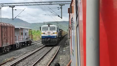 Kochuveli Bhavnagar Express Crossing Madgaon Bound Mandovi Express