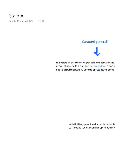 S A P A Schema Sapa Caratteri Generali In Definitiva Quindi Nella