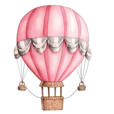 Cute Watercolor Baby Hot Air Baloon Illustration Stock Illustration Illustration Of Clipart