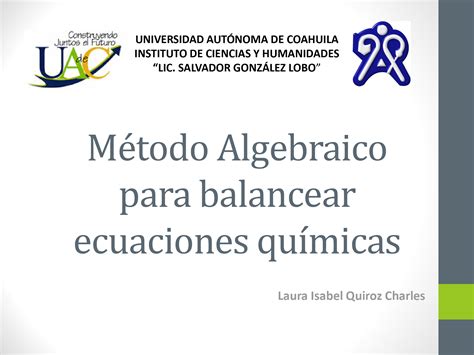 Pdf Balanceo De Ecuaciones Químicas Por El Método Algebraico