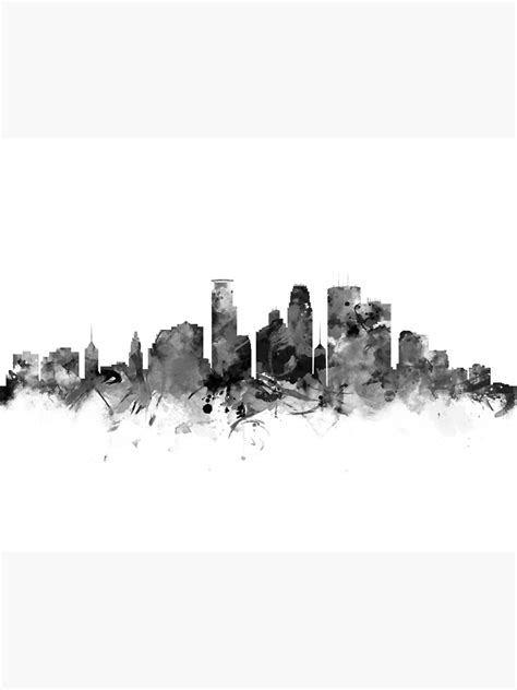 Minneapolis Skyline Art Print For Sale By MonnPrint Redbubble