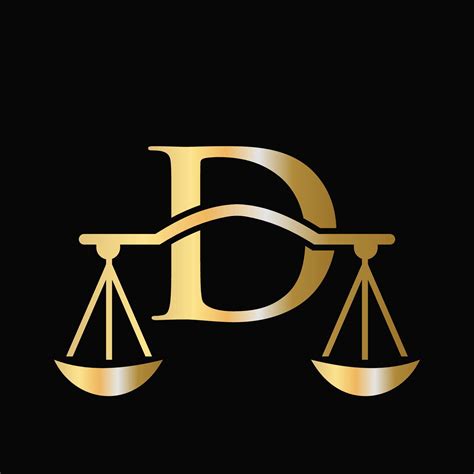 Letter D Scale Attorney Law Logo Design Initial Pillar Law Firm