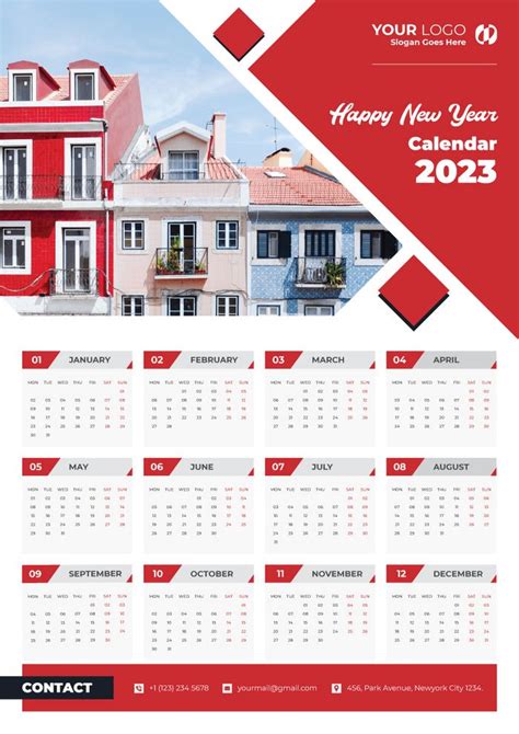 Business Wall Calendar 2023 Design Template | EPS Free Download ...