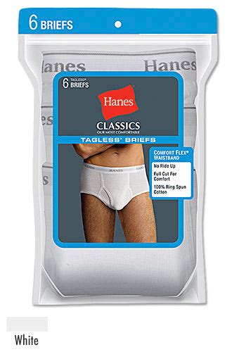 7764b7 Hanes Classics Mens Tagless No Ride Up Briefs With Comfort