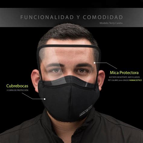 Mascarilla Cubreboca Protector Facial Todo En Uno Negro 11pz Envío gratis