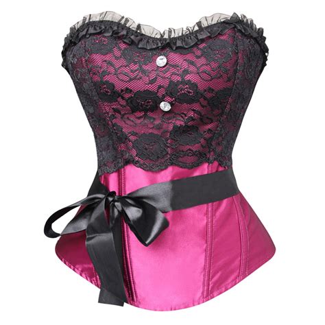 Sexy Purple Satin Strapless Floral Lace Overbust Corset N2308