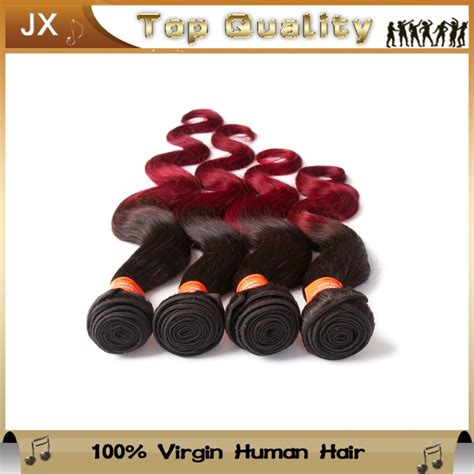 Doozy Peruvian Ombre Hair T1b Red Human Hair Weaves 7a Grade Peruvian Virgin Hair Body Wave 4